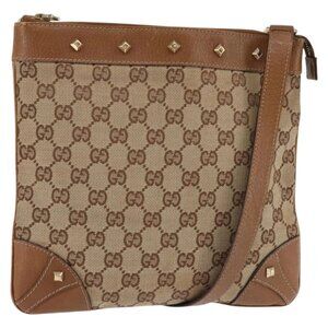 Gucci Tan and Brown Patterned Shoulder Bag